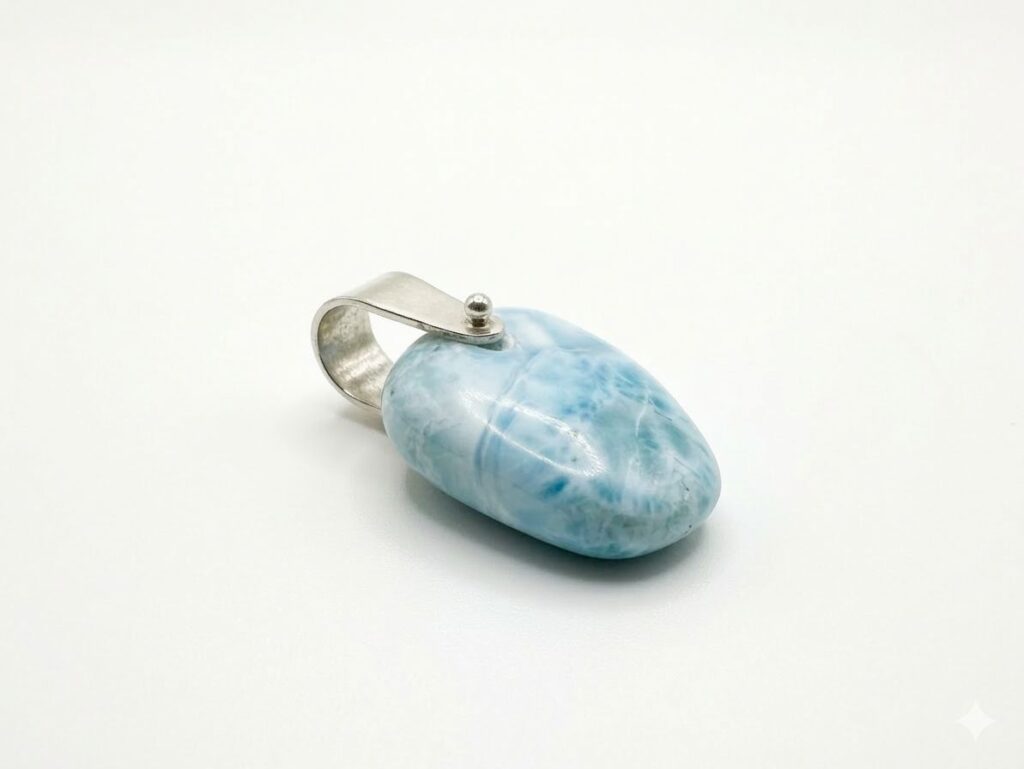 Elegant Larimar Silver Pendant