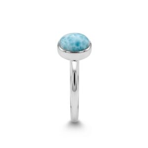 Elegant Oval Larimar Ring