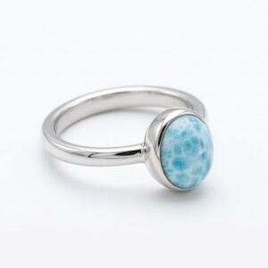Elegant Oval Larimar Ring alternate view