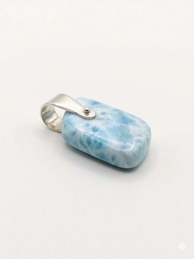 Elegant Sterling Silver Larimar Pendant