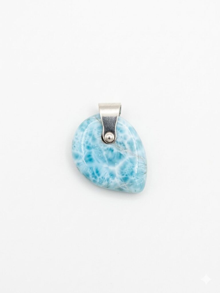 Handmade Larimar Pendant in Silver