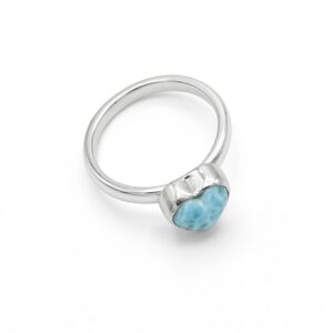 Heart Larimar Silver Ring