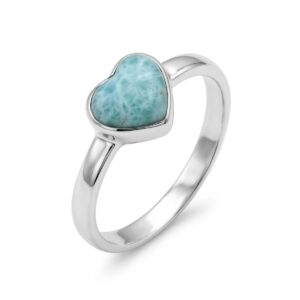 Heart Larimar Silver Ring alternate view