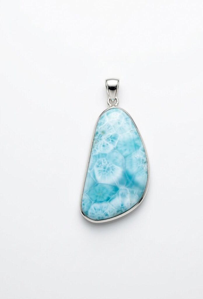 Larimar Pendant in 925 Sterling Silver