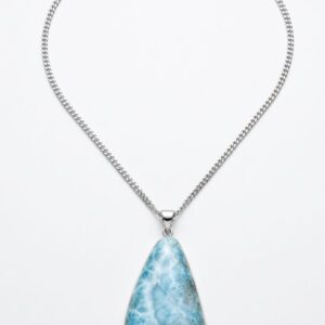 Larimar Pendant with Silver Chain