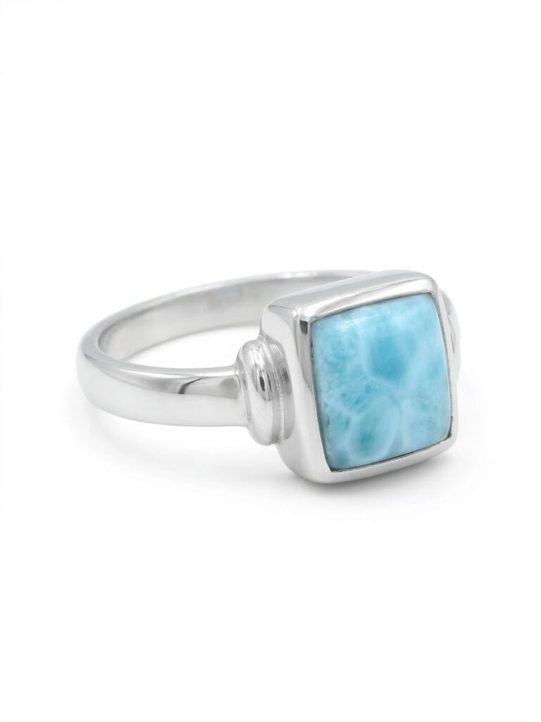 Square Larimar Ring