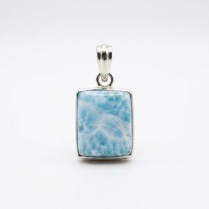 Geometric Larimar Pendant Necklace image 1
