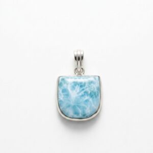 Square Larimar Box Chain Necklace image 1
